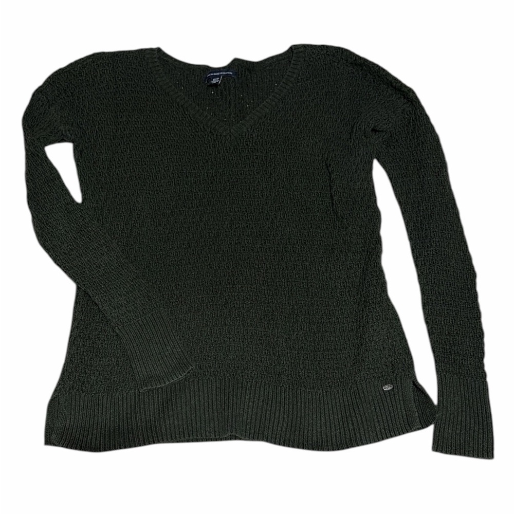 American Eagle Outfitters knit Dark Green V-Neck Sweater